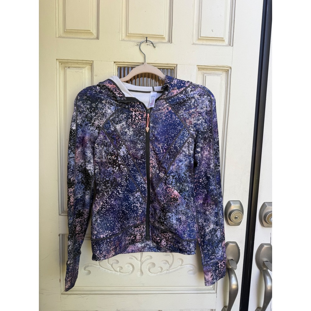 Ivivva by Lululemon Girls Purple Galaxy Print Full Zip Hoodie Jacket Size‎ 12